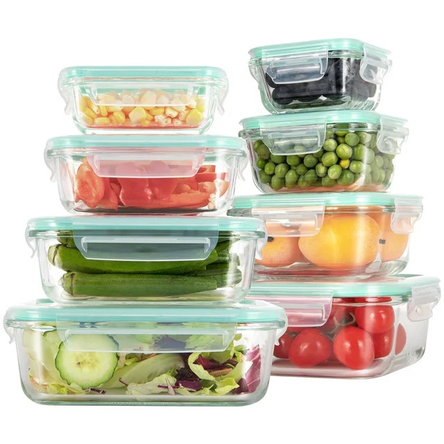8 Pack Glass Meal Prep Containers, Food Storage Containers with Lids, Glass Lunch Boxes, Airtight... | Walmart (US)