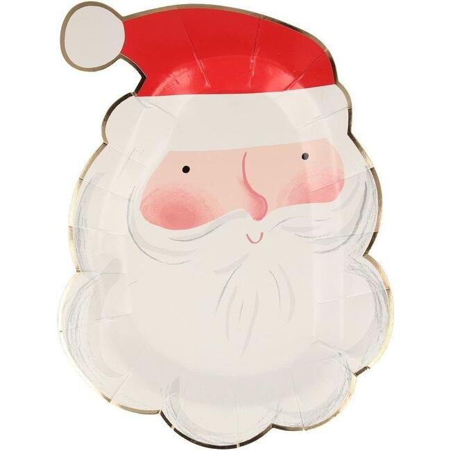 Meri Meri | Jolly Santa Plates (White Red) | Maisonette | Maisonette