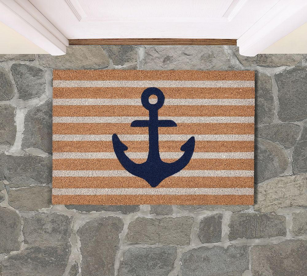 Anchor Striped Doormat | Pottery Barn (US)