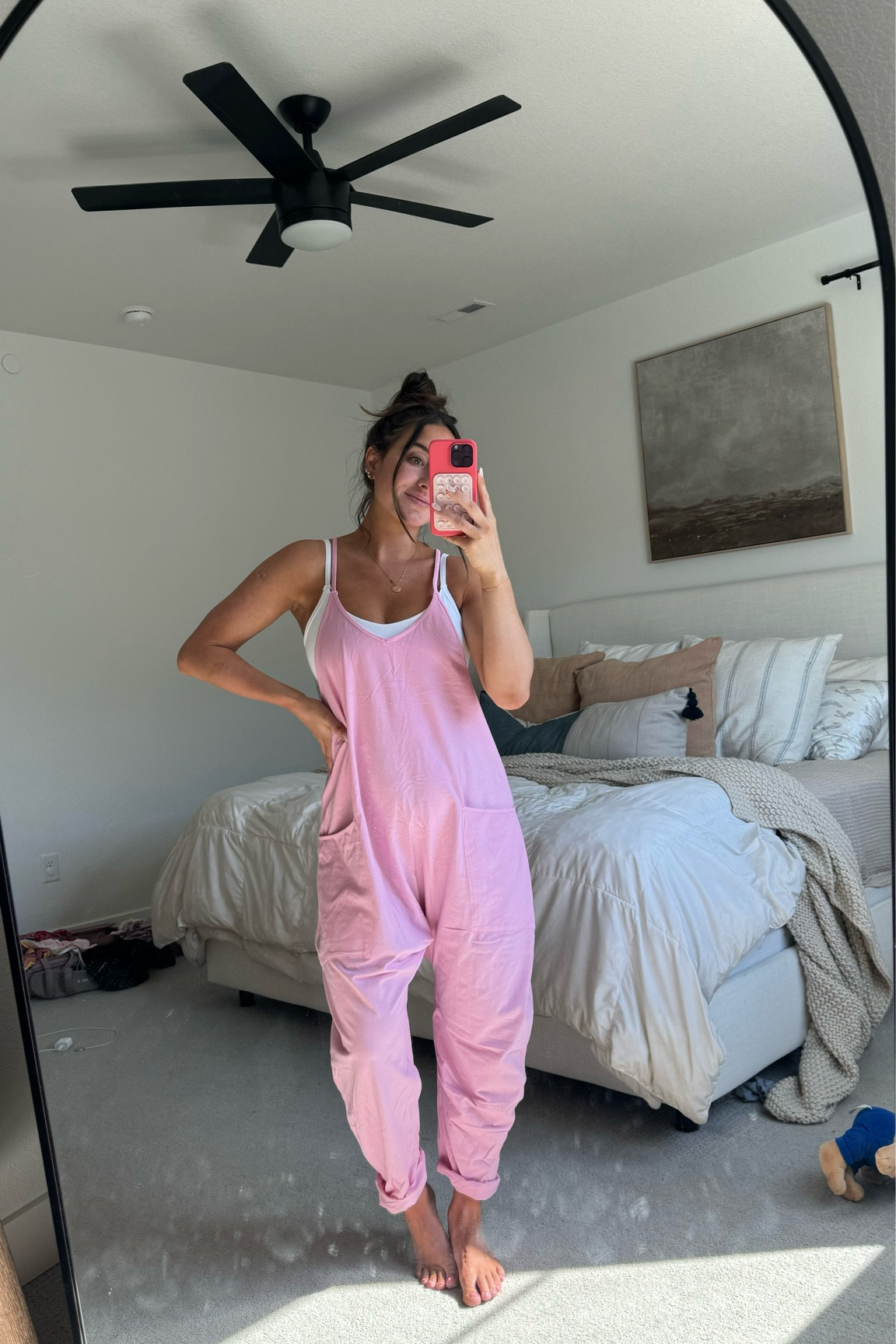 Wearing a size M/L in the crop top and a size S in the onesie!

#LTKbump #LTKU #LTKfamily