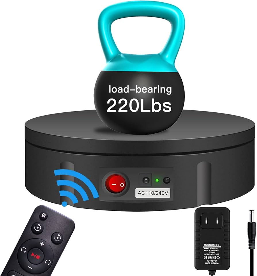 JAYEGT Motorized Rotating Display Stand, 360 Degree Electric Rotating Turntable for Photography P... | Amazon (US)