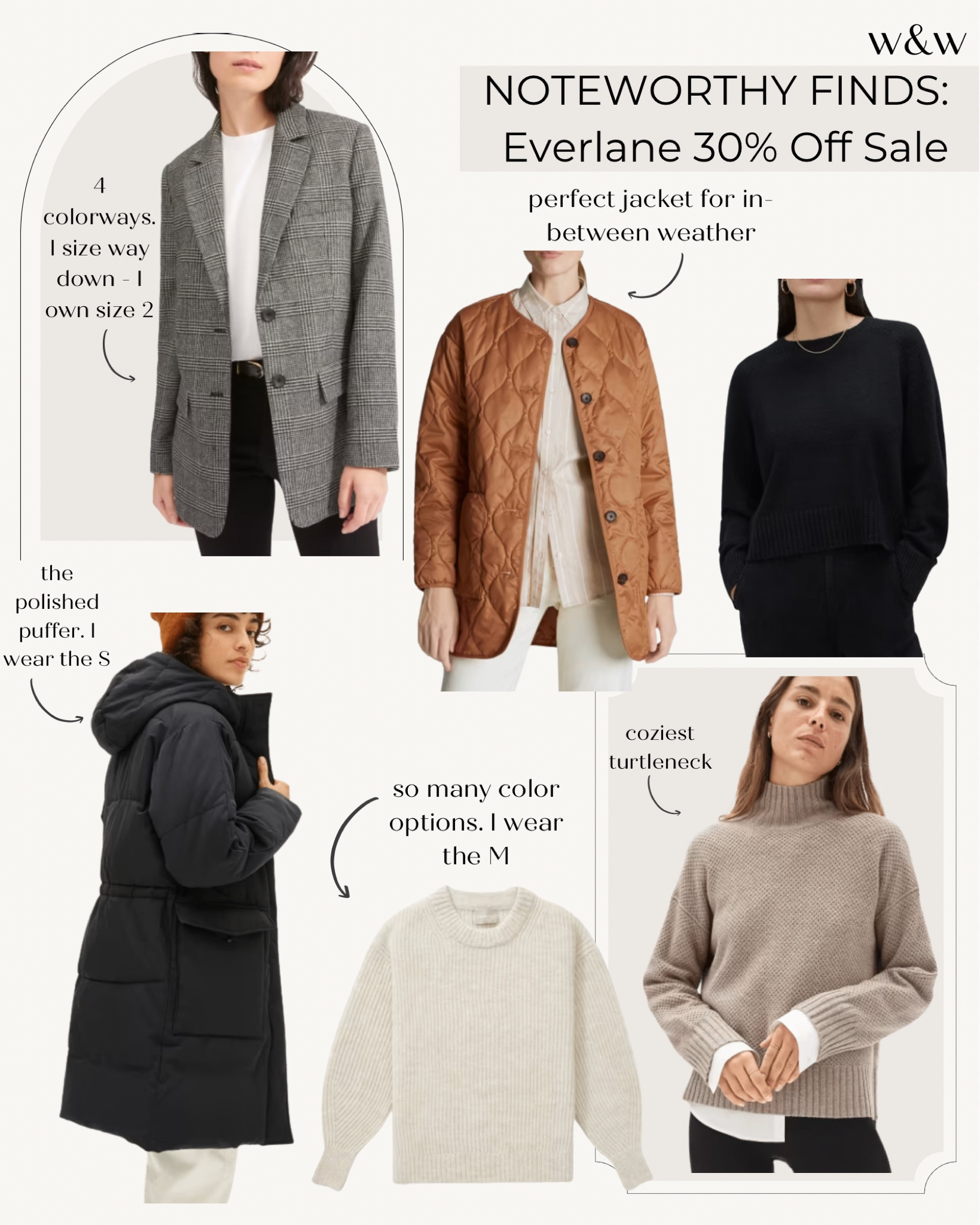 Everlane sale roundup!
Quilted liner coat
Oversized blazer
Turtleneck
Cropped crewneck
Puffer jacket 

#LTKSeasonal #LTKsalealert
