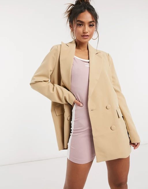 4th + Reckless oversized relaxed blazer in camel | ASOS (Global)