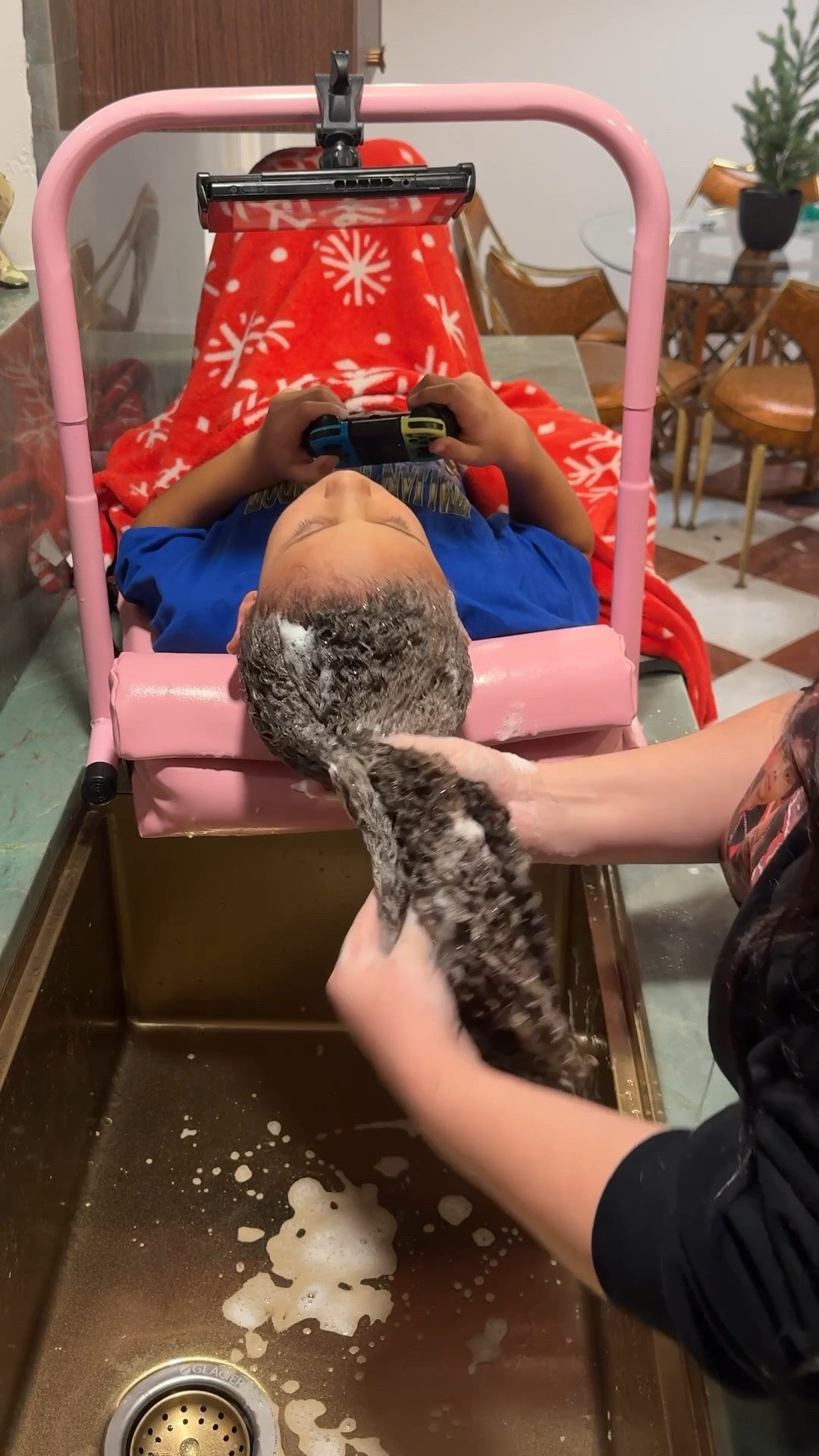 all of the curly hair products I use on my son to bring his curls back to life after braids! 😍 #curlyhair #curlyproducts