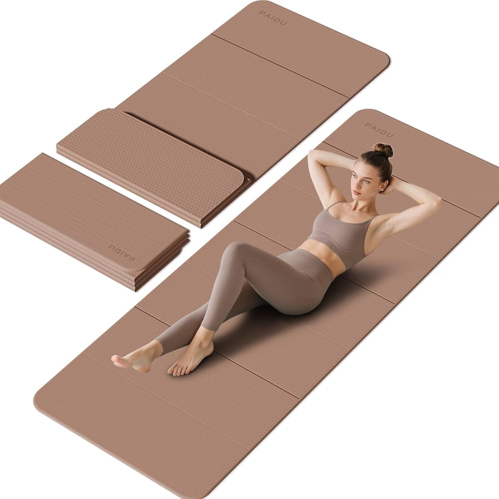 PAIDU Foldable Yoga Mat - 10mm Extra Thick, 75"26" Non-Slip Exercise Fitness Mat | SGS Eco-Certif... | Amazon (US)
