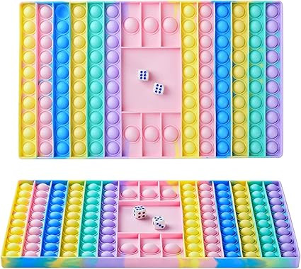 Xesakesi Big Size Pop Game Fidget Toy, Silicone Bubble Rainbow Chess Board Push Popping Sound Pop... | Amazon (US)