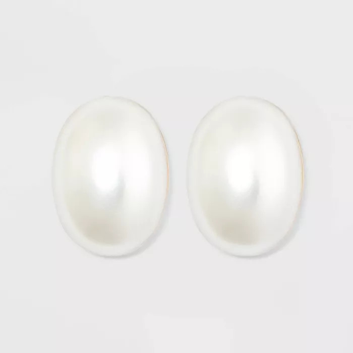 Pearl Stud Earrings - A New Day™ White | Target