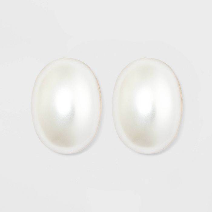 Pearl Stud Earrings - A New Day™ White | Target