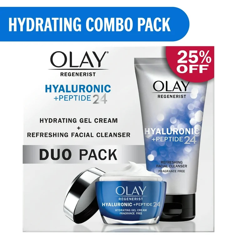Olay Skincare Regenerist Hyaluronic + Peptide 24 Duo Pack, Soothes Dryness, Skin Care Gift Set, 5... | Walmart (US)