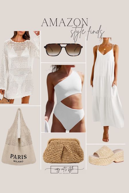Amazon Summer Style Finds, white bathing suits, white coverup and white dress, resort style, vacation outfits 

#LTKtravel #LTKSeasonal #LTKswim