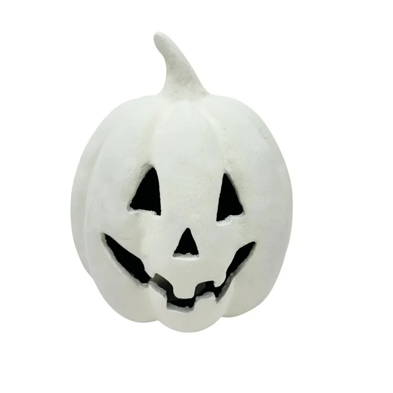 Paper Mache Jack-o'-Lantern Tabletop Decoration, White, 8", Halloween by Way To Celebrate | Walmart (US)