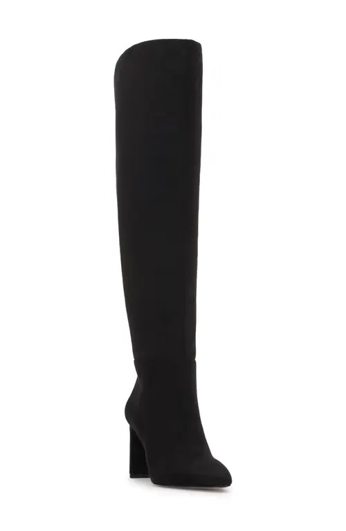 Jessica Simpson Sussta Knee High Boot in Black Microsuede at Nordstrom, Size 7 Wide Calf | Nordstrom
