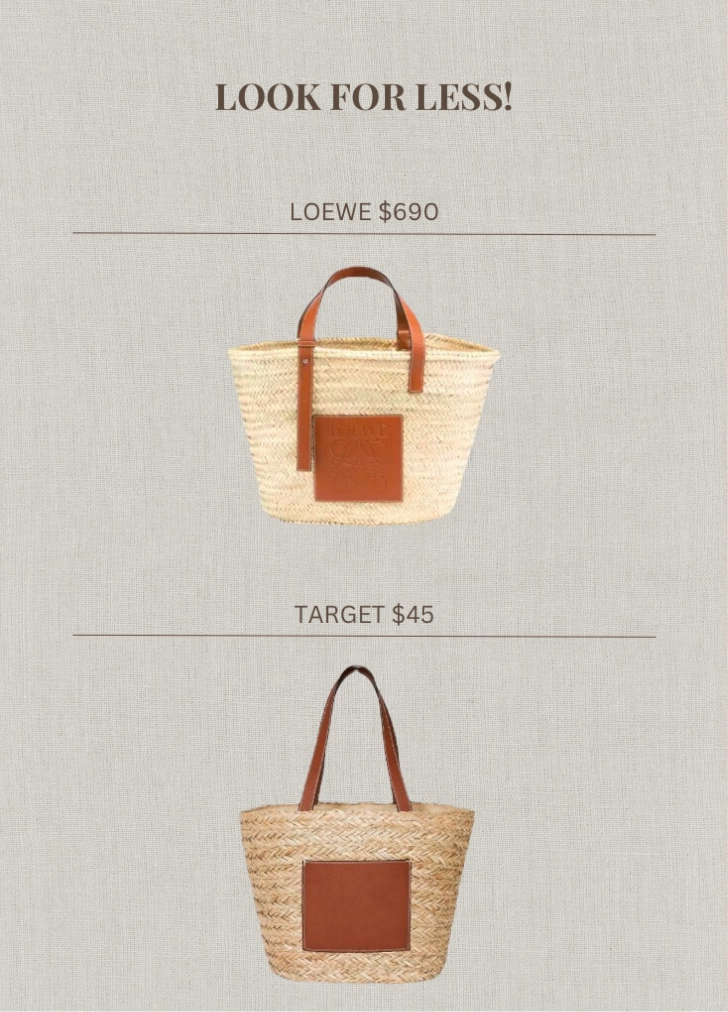 Same look for less! How cute are these bags? 

#LTKunder50 #LTKstyletip #LTKFind