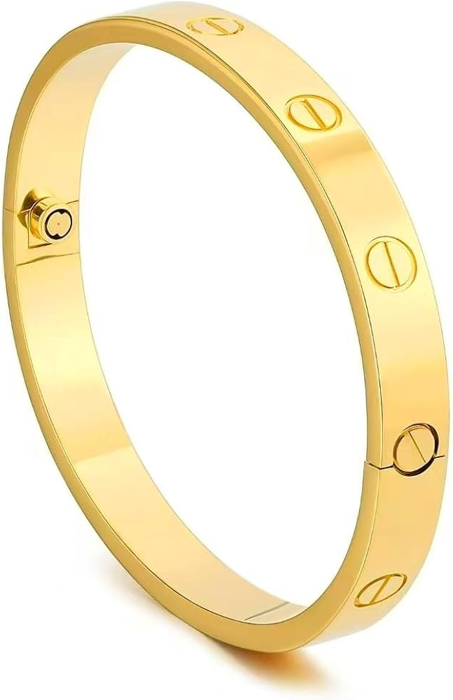 Women's bracelet 18K gold-plated buckle style love bracelet Christmas Valentine's Day birthday la... | Amazon (US)