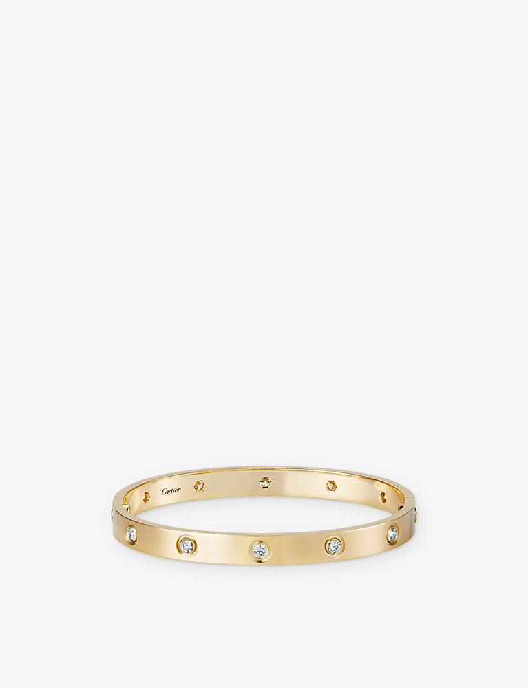 CARTIER LOVE 18ct yellow-gold and 0.96ct brilliant-cut diamond bracelet | Selfridges