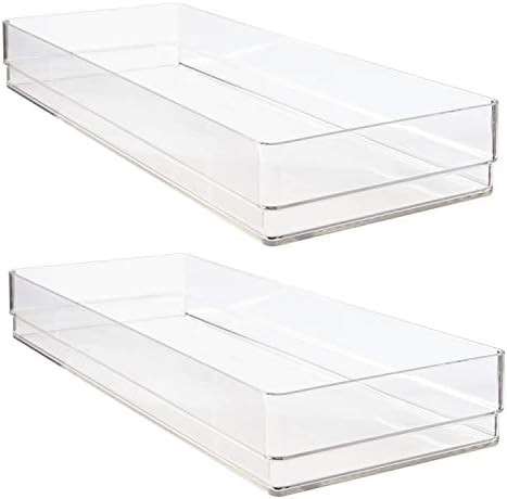 STORi Clear Plastic Drawer Organizers 15" x 6" x 2" l Set of 2 | Amazon (US)