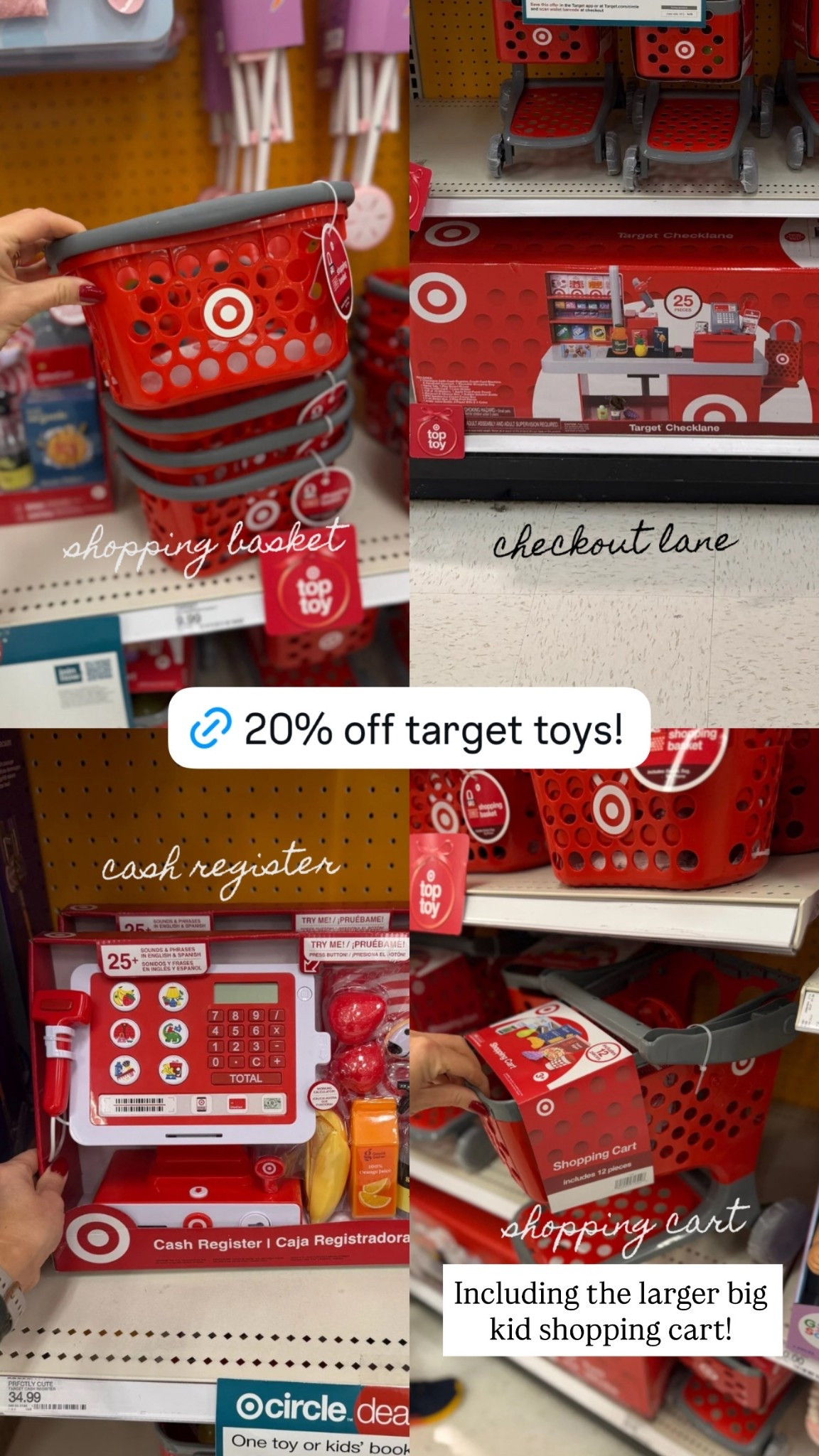 For your little Target lover! 20% off Target checkout, the Target cash register, Target basket, and the Target shopping carts (including the new big kid cart). Toys, kid gift ideas, Black Friday deals

#LTKKids #LTKGiftGuide #LTKCyberWeek
