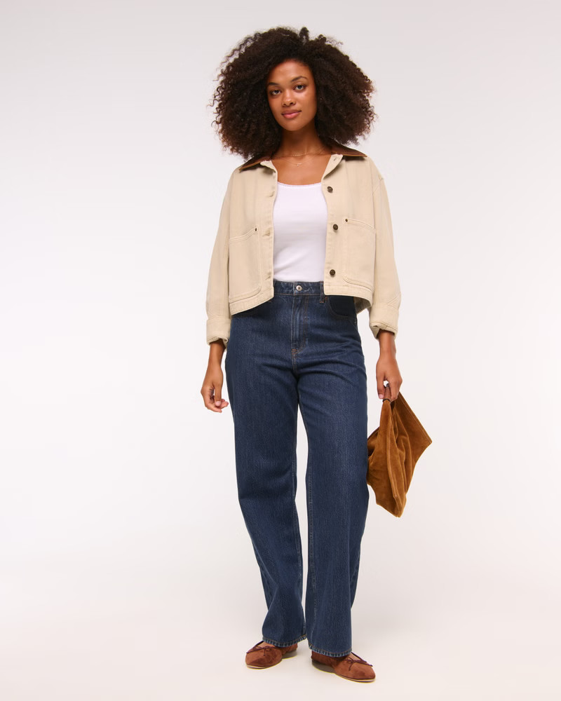 Curve Love High Rise Vintage Straight Jean | Abercrombie & Fitch (UK)