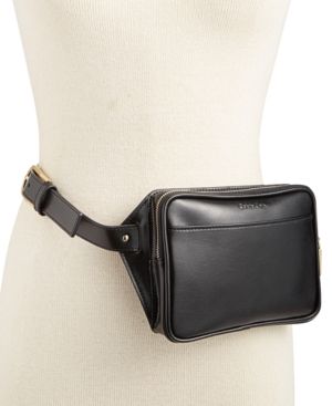 Calvin Klein Zip-Top Leather Belt Bag | Macys (US)