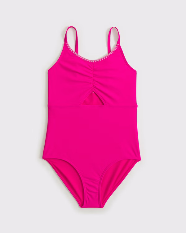 triangle cinched cutout one-piece swimsuit | Abercrombie & Fitch (US)