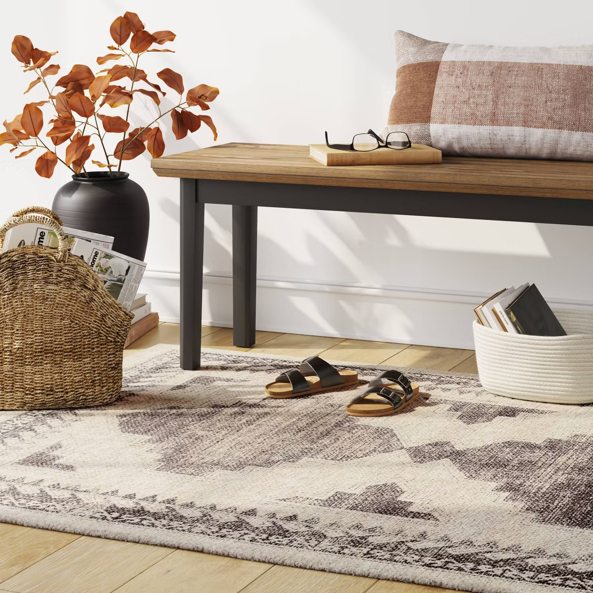 Cromwell Washable Printed Persian Style Rug Tan - Threshold™ | Target