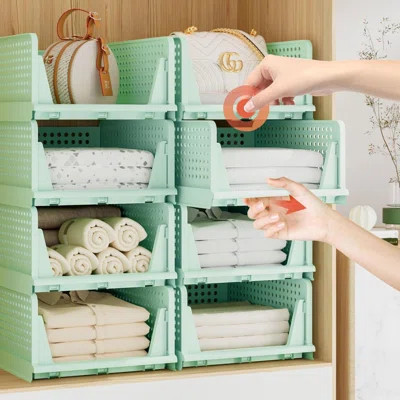 Closet Organizers And Storage, 5 Pack Folding Plastic Drawer Storage For Clothes Storage, Stackable Storage Bins For Closet Cupboard RV Bathroom(5L) | Wayfair North America