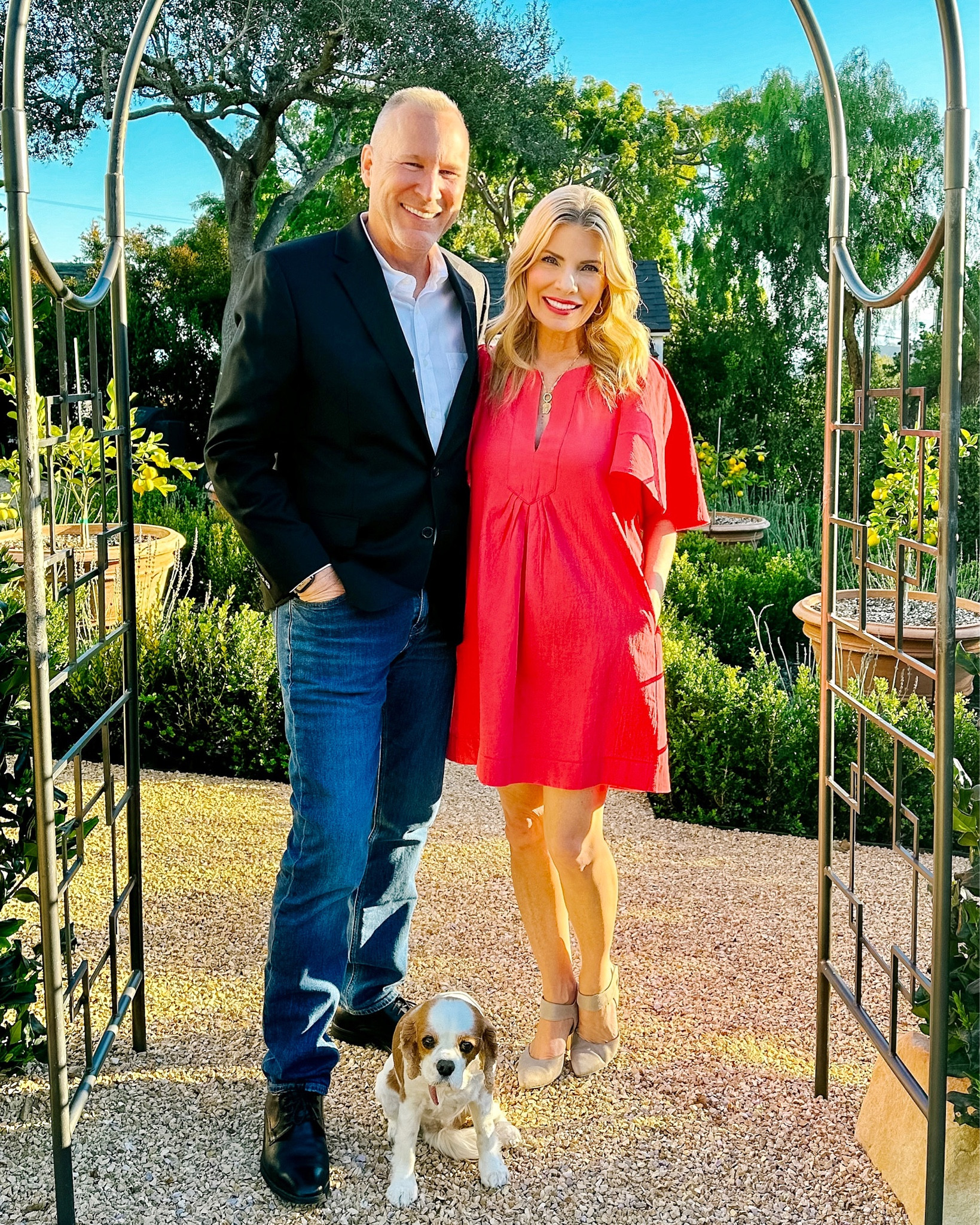 Valentine’s Day looks ❤️ my red dress is adorable and I love that it has pockets. It comes in six other colors. I’m wearing an extra small.
Jeff’s black blazer looks great paired with jeans. It’s the perfect look for a date night out. His jeans are currently on sale and he has three different washes. He’s worn these for years.

#LTKmens #LTKsalealert