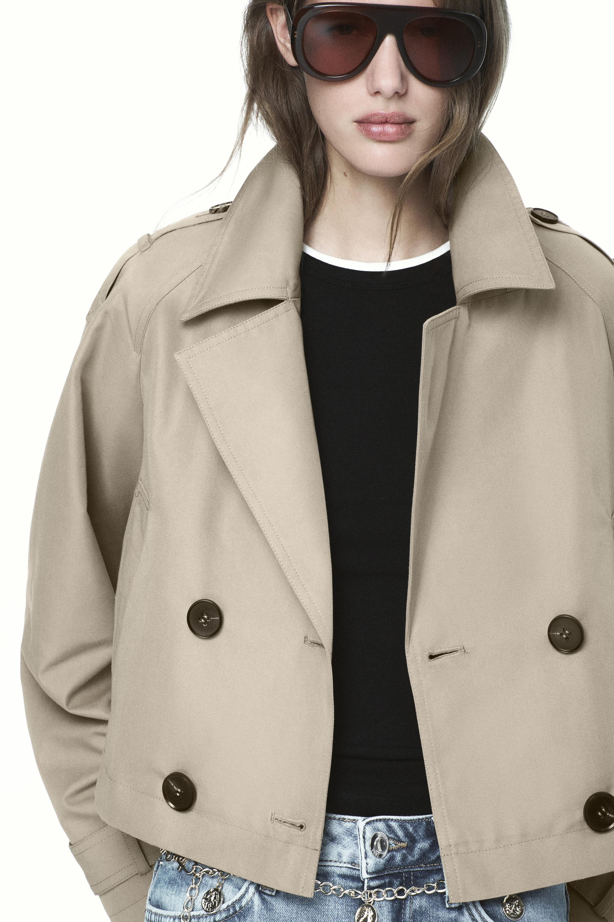 DOUBLE BREASTED SHORT TRENCH COAT | Zara US