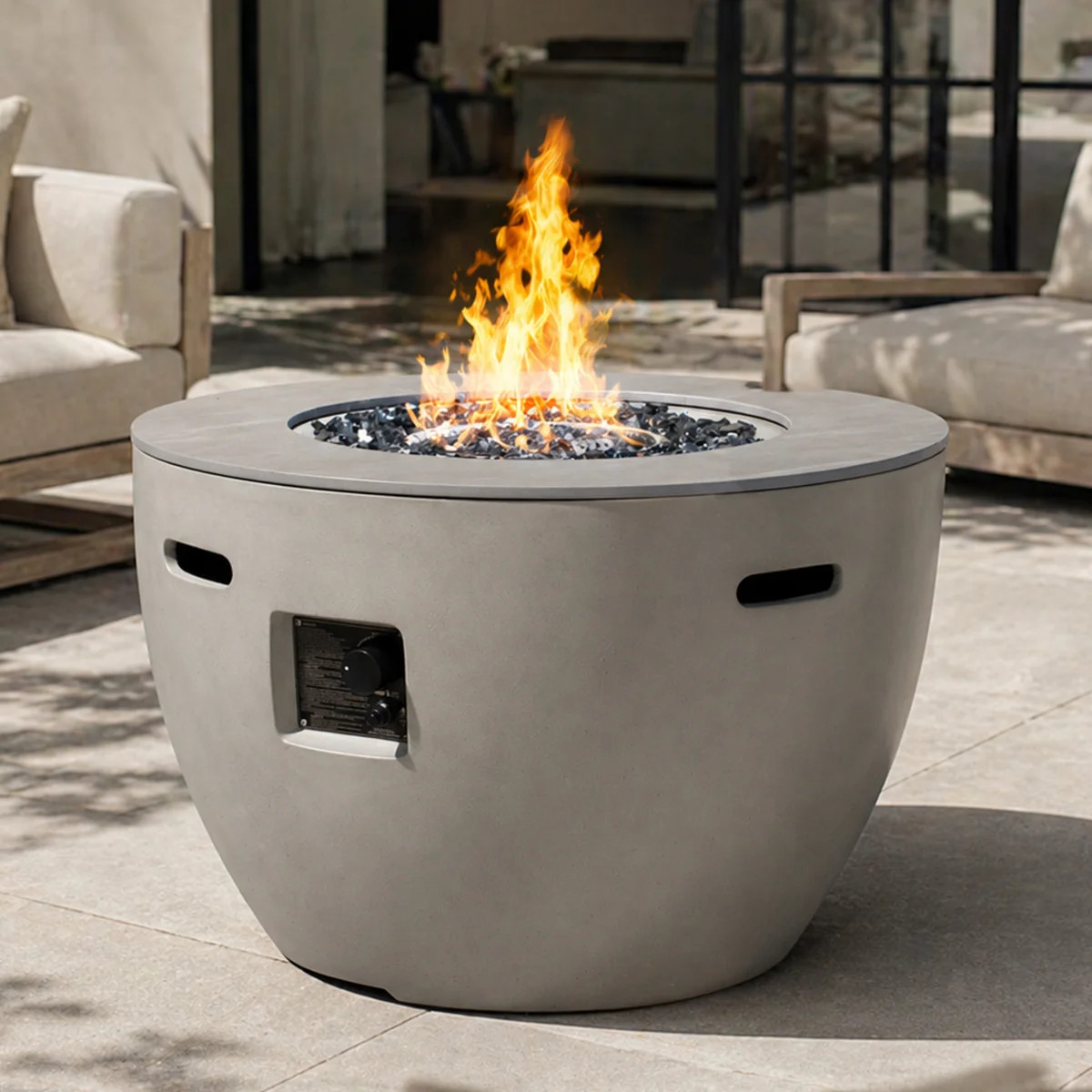 24'' H X 36'' W Round Propane Outdoor Fire Pit Table | Wayfair North America