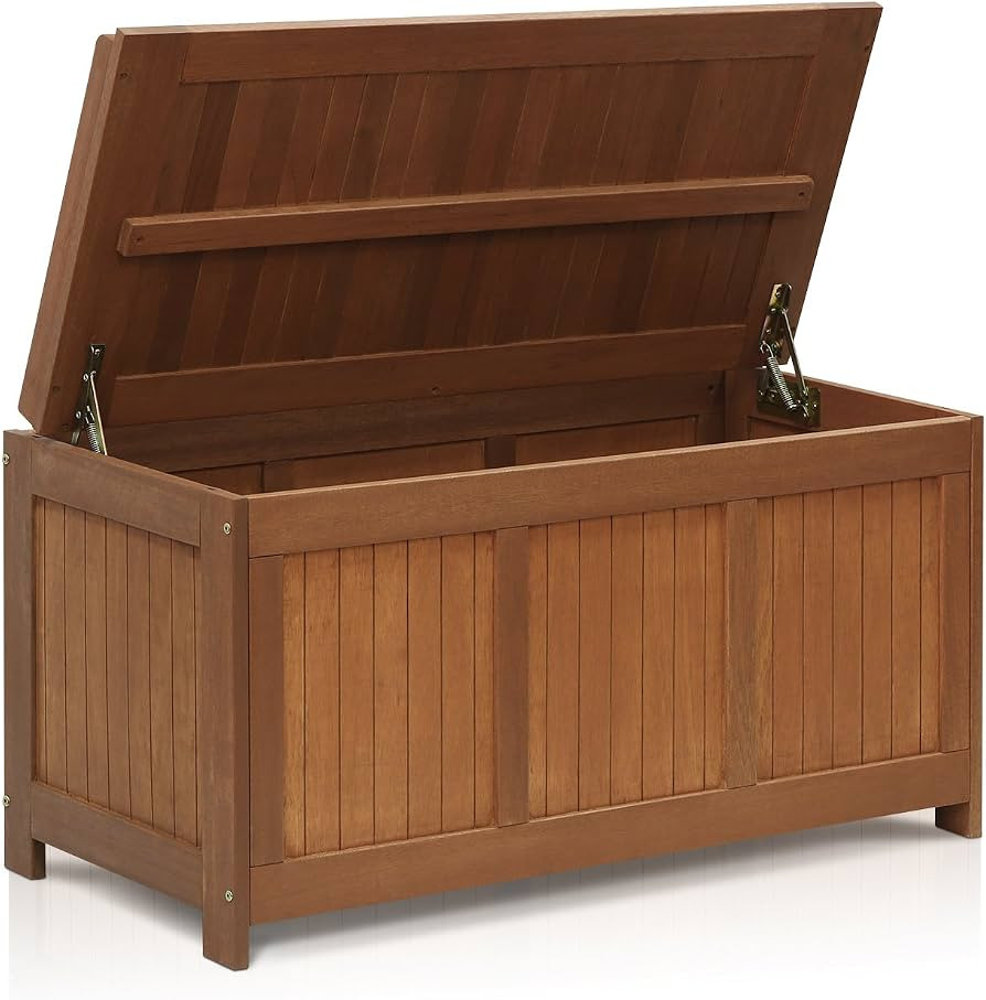 Furinno Dalam Outdoor Hardwood Storage Deck Box, Natural | Amazon (US)