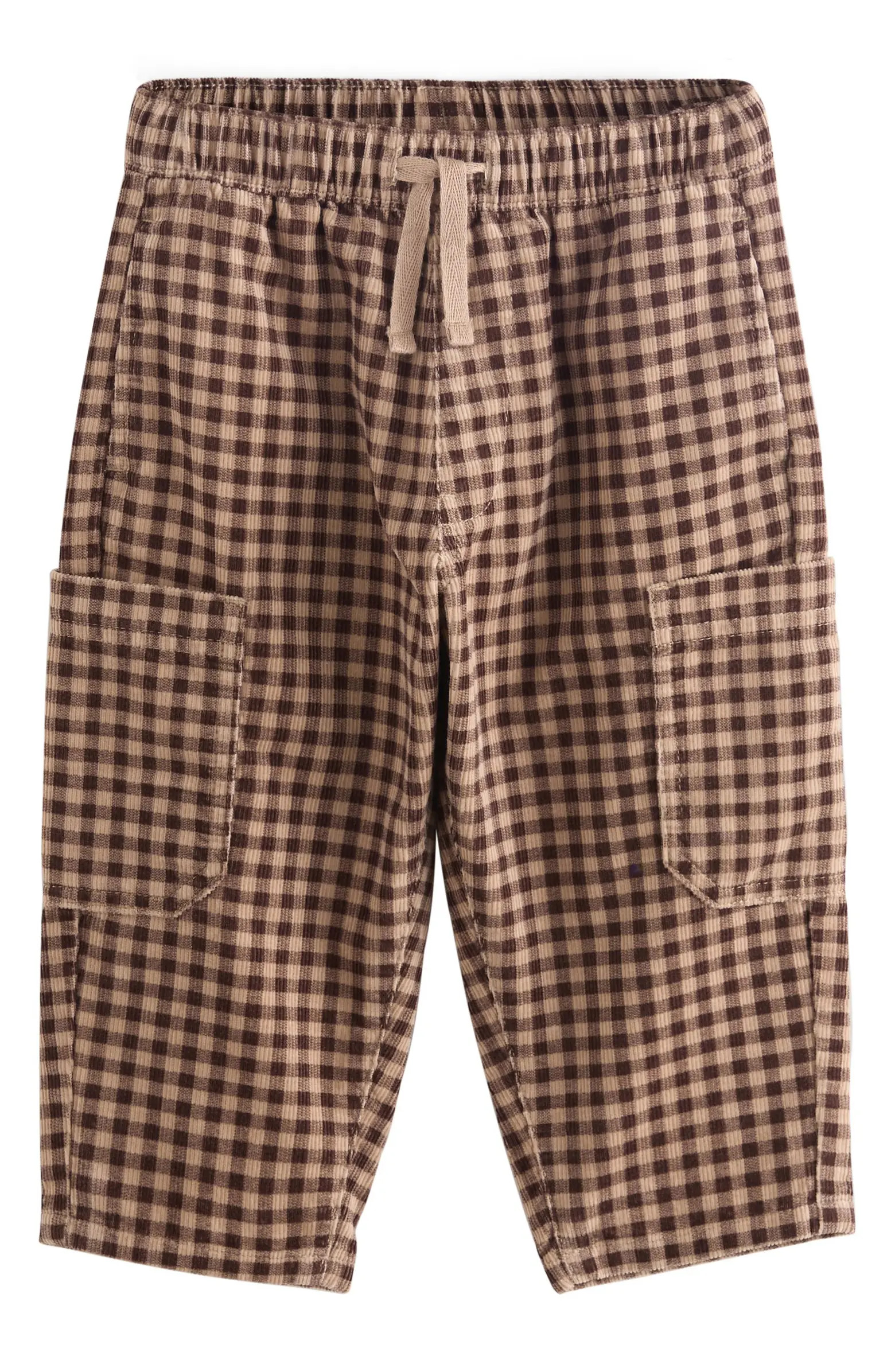 Kids' Gingham Corduroy Cargo Pants | Nordstrom