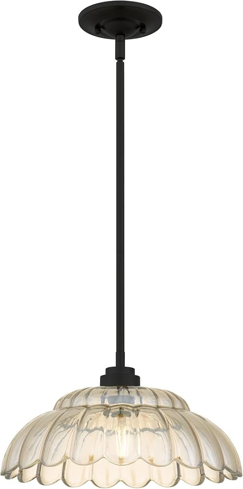 Quoizel Whitecap 14" Traditional Pendant Light, Mottled Cocoa Bronze | Amazon (US)