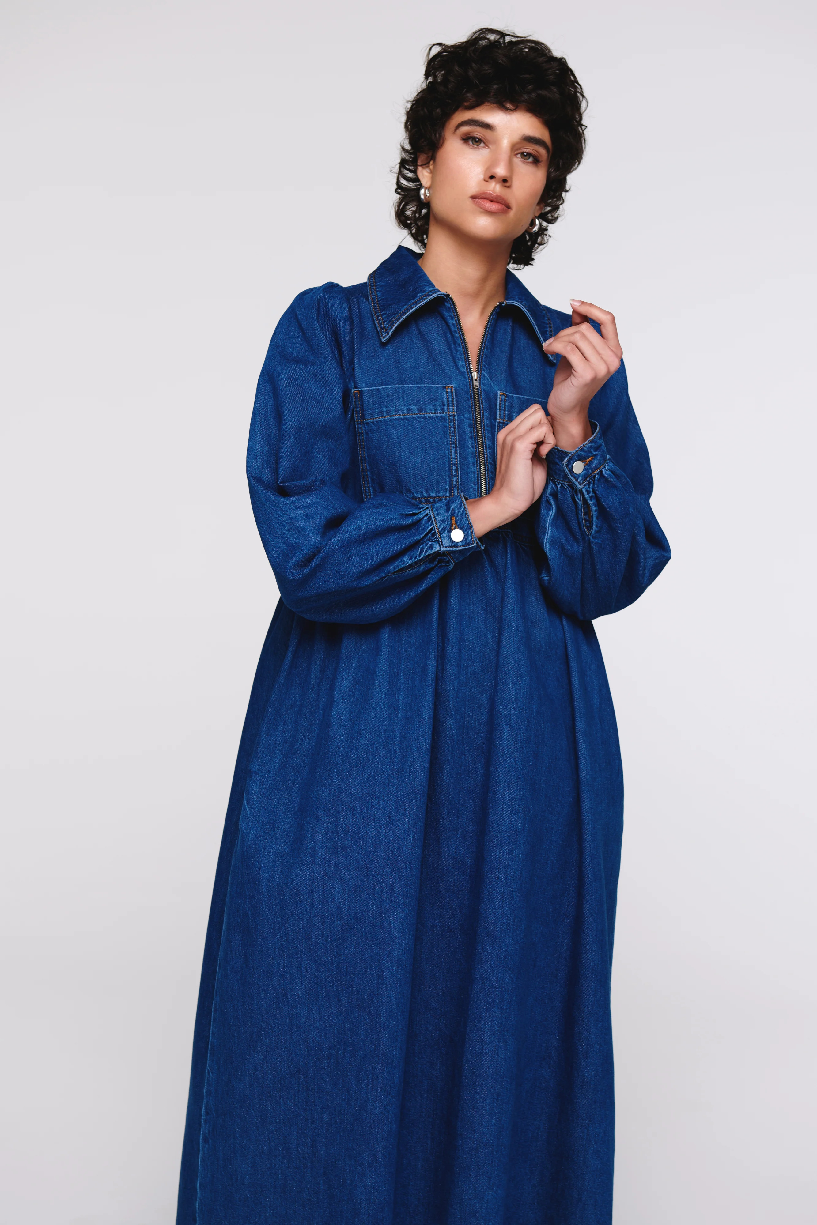 Gabriella Denim Midi Dress | Aligne UK