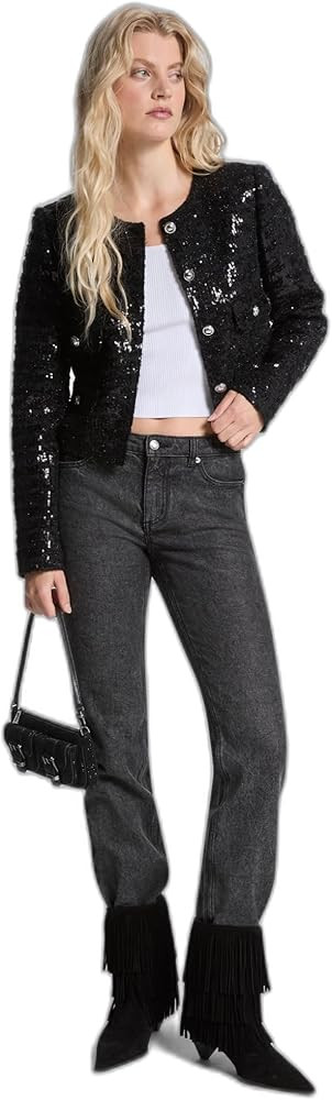 Michael Kors Women’s Sequin Tweed Crop Jacket | Amazon (US)