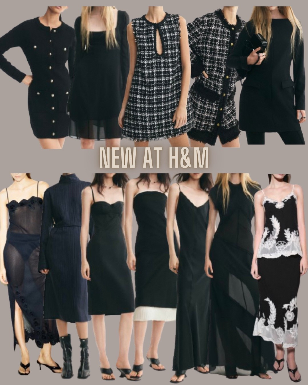 H&M fashion
Holiday dress
Black dress
Maxi dress
Party dress
Boucle dress
Lace dress
Mesh dress
New Year’s Eve dress