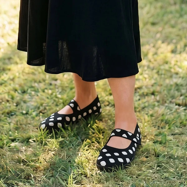 Ascenelle Women\u2019s Wide-Sole Mary Jane Flats Knit Edition | Dream Pairs
