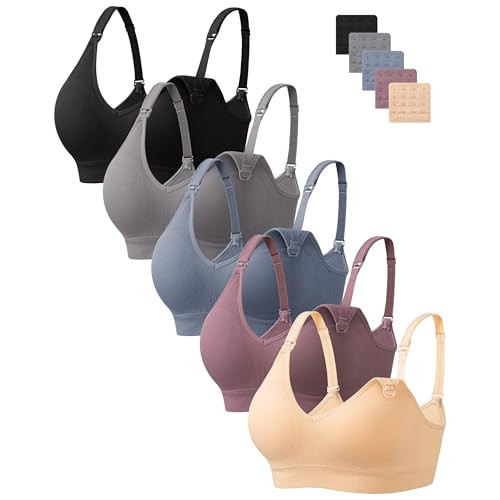 HBselect Nursing Bras for Breastfeeding Women Maternity Bras Seamless Wireless Pregnancy Sleep Bra with Bra Extenders | Amazon (US)