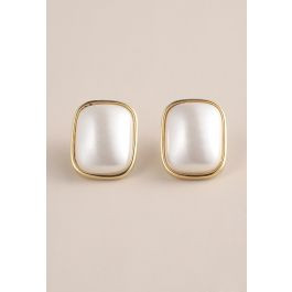 Retro Square Pearl Earrings | Chicwish