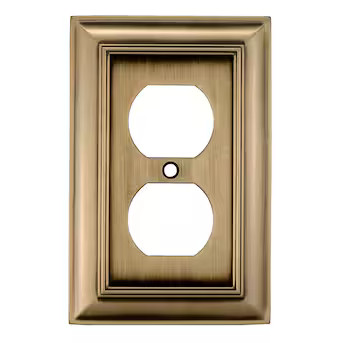 allen + roth Cosgrove 1 -Gang Antique brass Zinc Indoor Duplex Wall Plate | Lowe's