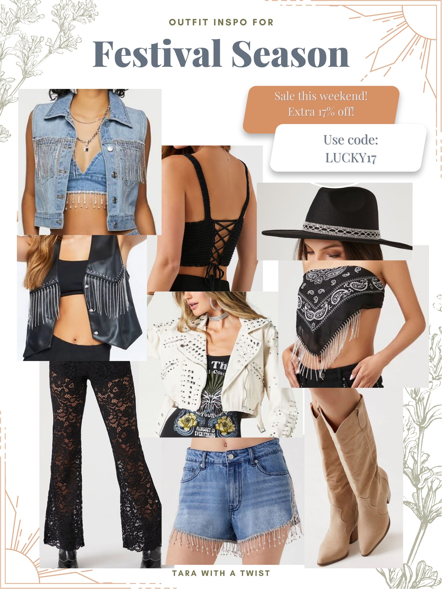 Check out my Festival Fits collection for more inspo!

Festival outfits. Coachella outfit. Stagecoach outfit. Lollapalooza outfit. ACL outfit. Country music concert. Music concert outfit. Rhinestone denim. Cowboy boots. 

#LTKstyletip #LTKFestival #LTKSeasonal