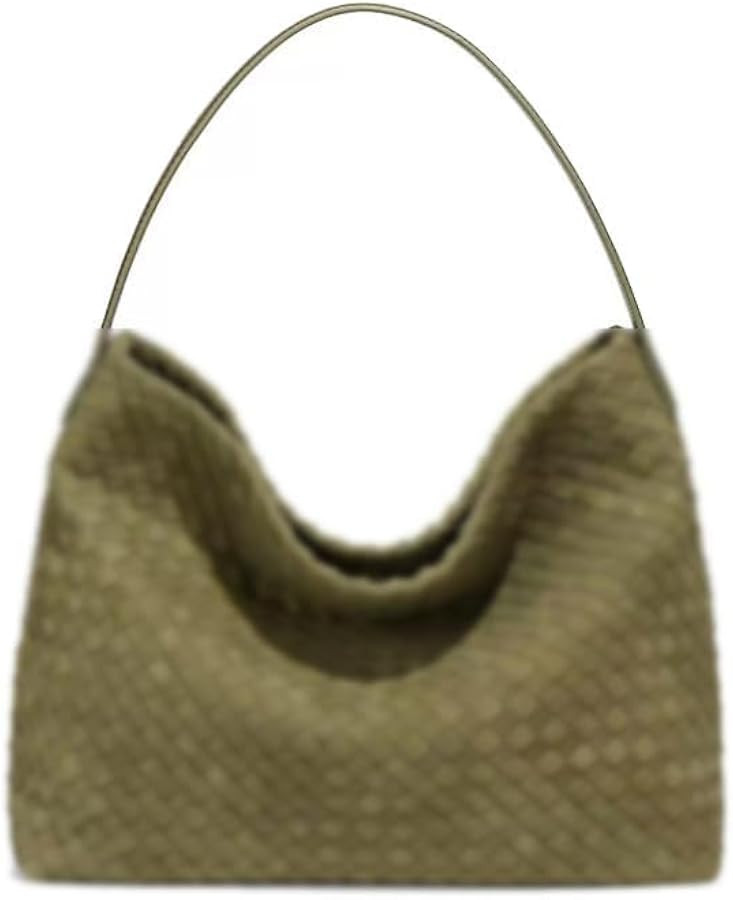 Woven Suede Shoulder Bags for Women Hobo Bag Tote Handbag Satchel Work | Amazon (US)