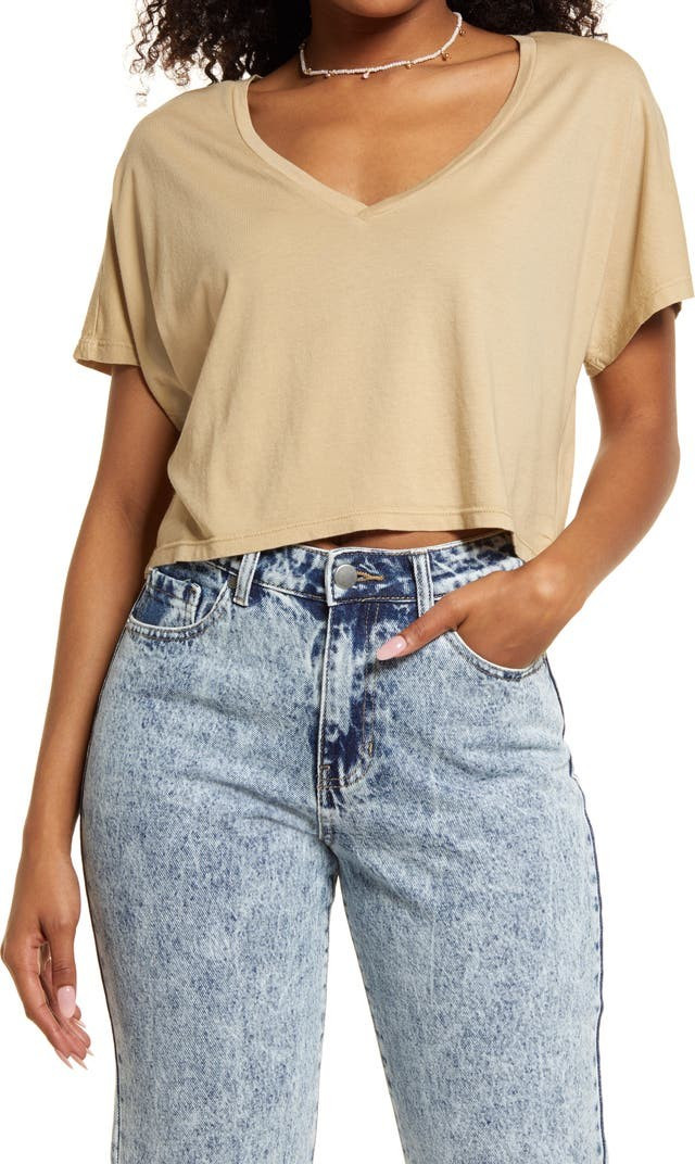 V-Neck Dolman Crop T-Shirt | Nordstrom