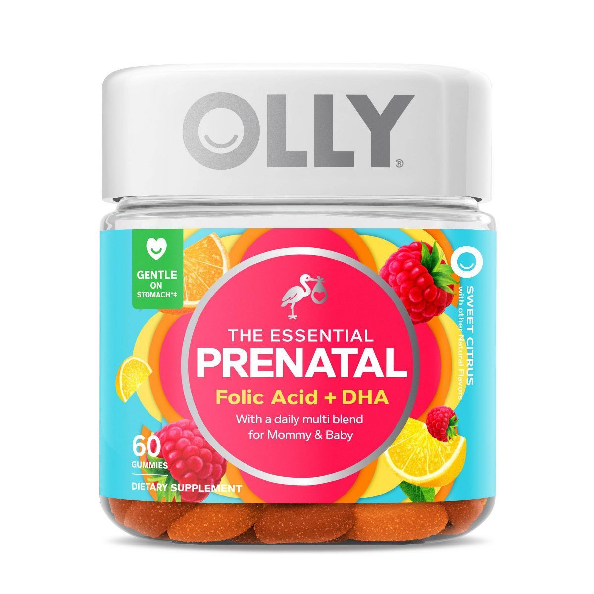 OLLY Essential Prenatal Multivitamin Gummies - Sweet Citrus - 60ct | Target