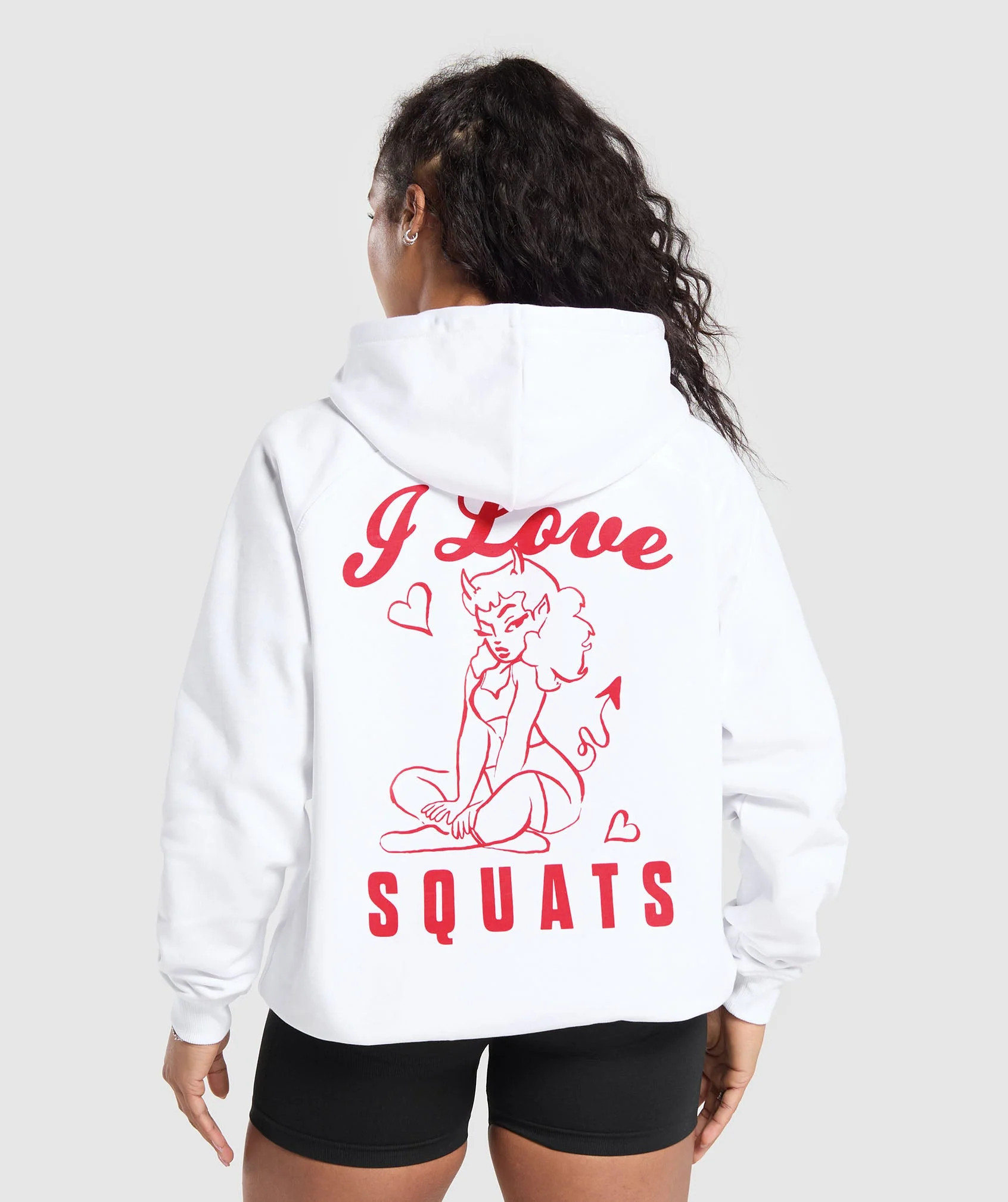 Gymshark I Love Squats Hoodie - White | Gymshark US