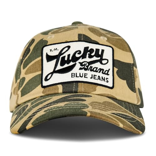 Lucky Brand Cotton Embroidered Baseball Cap with Adjustable Straps for Men and Women (One Size Fits Most), Patch-Camo | Amazon (US)