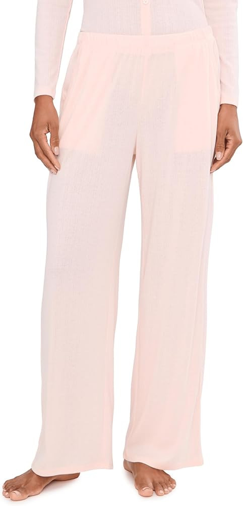 Barefoot Dreams Pointelle Rib Pants with Scallop Trim | Amazon (US)