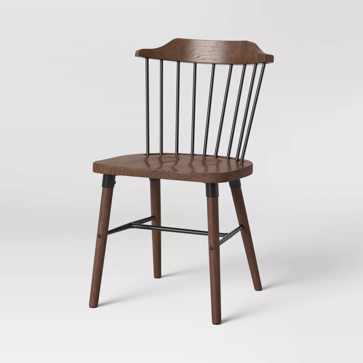 Delway Curved Back Mixed Material Dining Chair Walnut - Threshold™ | Target