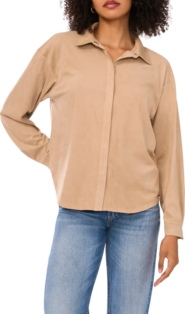 Faux Suede Button-Up Shirt | Nordstrom Rack