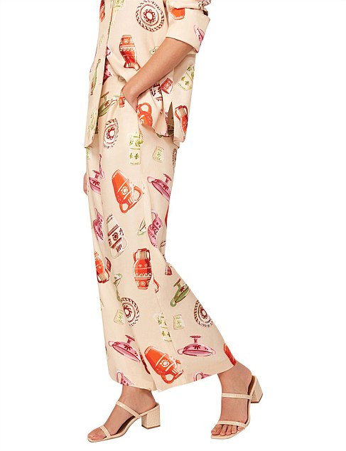 Kitri Romina Ivory Pottery Print Trouser | David Jones | David Jones (Australia & New Zealand)