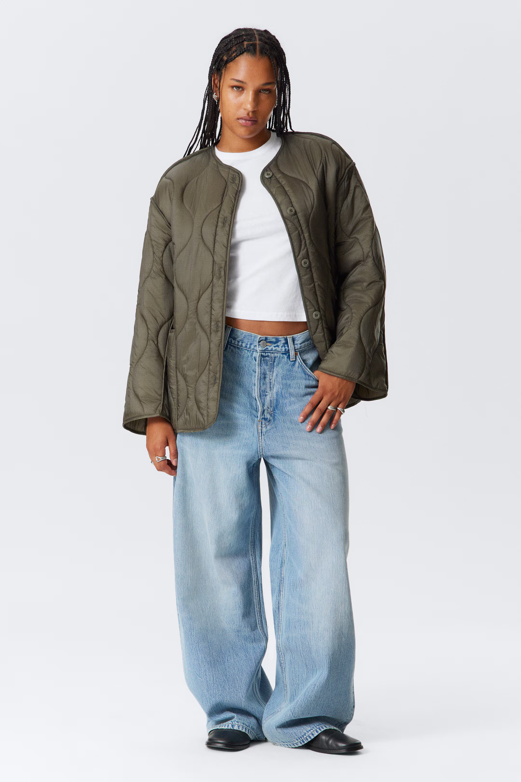 Gesteppte Oversize-Innenjacke | H&M (DE, AT, CH, NL, FI)